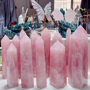 Torre de Cristal de Cuarzo Rosa para Sanación al por Mayor, Varita de Cuarzo Rosa, Torre de Cristal Feng Shui, Columna de Cuarzo Rosa - Product Image 1