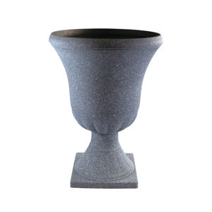 ローマ風PP製壺型プランター、排水穴付き、軽量で耐久性のあるヴィンテージ風彫刻入り正方形台座、16インチ、マット仕上げのフラワーポット - Product Image 2