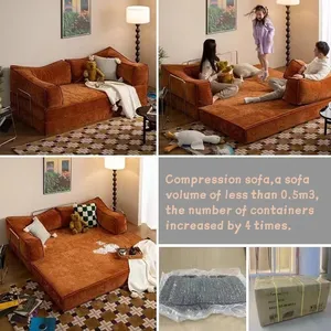 Bắc Âu chân không Roll-Up + hộp đóng gói nén gấp vải to sợi lật Sofa giường cao resiliency xốp nén Sofa giường - Product Image 6