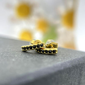 Fatingna европейские и американские модные мини геометрические инкрустированные бриллиантами серьги из нержавеющей стали и серебра для детей - Product Image 5