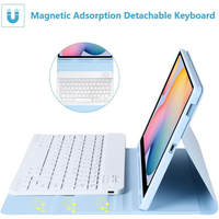 Casing Keyboard dan casing 12.4, sarung Tablet dengan Keyboard untuk Samsung Tab S8 Plus S7 Plus S7 FE