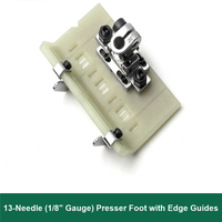 Pied presseur multi-aiguilles avec guides de bord réglables pour machine à coudre à 12/13 aiguilles pour ceintures élastiques