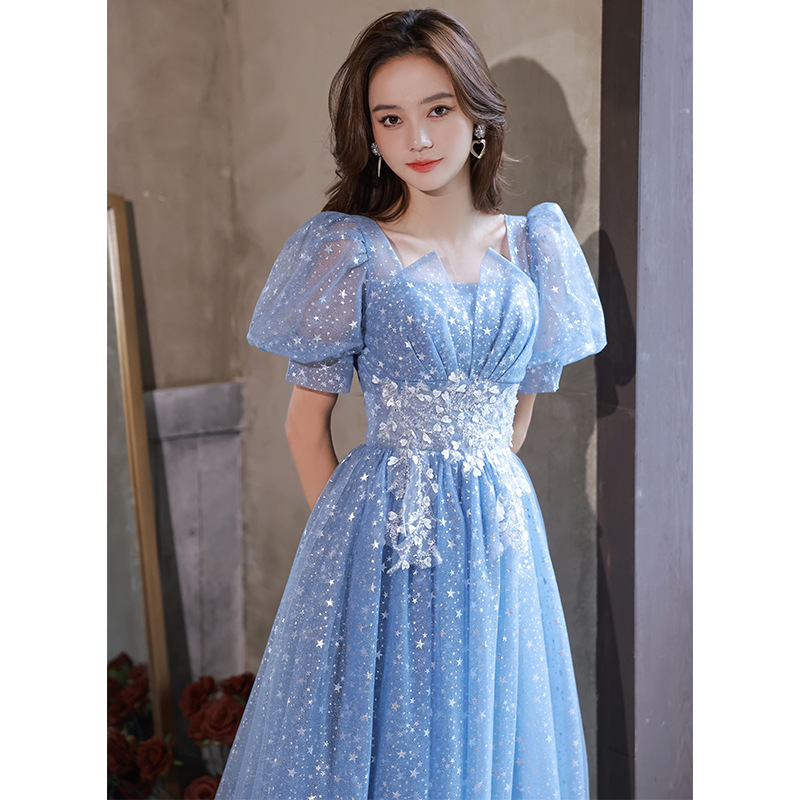 sky blue quince dress Quinceanera Sky Blue Flower Ball Gown Dress Sky Blue / 16 main image 0