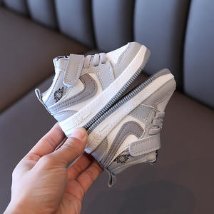 Zapatillas Deportivas de Media Caña para Niños, Primavera Otoño, Parte Superior de PU, Diseño de <span class=keywords><strong>Hojas</strong></span>, Color Gris <span class=keywords><strong>Sombra</strong></span>, Zapatos Individuales para Niños, Zapatillas para Correr - Product Image 4