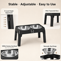Gamelle surélevée pour chien OEM, hauteur réglable, double gamelle en acier inoxydable, pliable, antidérapante, portable, pour chiens