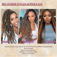 Cheveux synthétiques pré-bouclés Passion Twist de 18 pouces pour tresses bohèmes, cheveux pré-torsadés Passion Twist