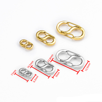18K Plaqué Or S 8-Forme DIY Bijoux Fermoir Boucle En Acier Inoxydable Non-Fading Collier Bracelet Connecteurs Emballé dans un Sac