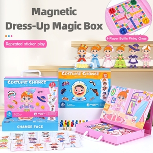 Puzzle Magnetici Creativi, Scacchi Volanti, <span class=keywords><strong>Gioco</strong></span> da Viaggio Multifunzionale Portatile, Libro Magnetico, <span class=keywords><strong>Gioco</strong></span> di Vestire per Ragazzi - Product Image 1