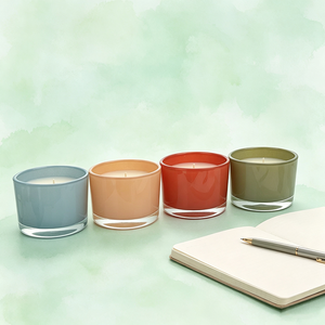 Venta al por Mayor de Frascos de Vidrio de Colores de 4oz para Velas, Recipientes Cilíndricos Vacíos para Velas Aromáticas, Recipientes para Aromaterapia en el Hogar - Product Image 1