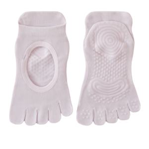 Nouvelles chaussettes de yoga pour femmes à cinq orteils, ouvertes à l'arche, absorbantes, respirantes, en coton doux et confortables, antidérapantes avec semelle en caoutchouc pour le sport - Product Image 5
