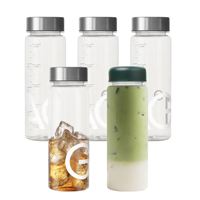 Bouteille shaker mate givrée sans BPA de 500 ml pour protéines en poudre de qualité alimentaire, bouteille d'eau en plastique transparent avec couvercle métallique pour rester hydraté