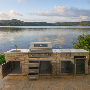 Kamado & mutfak seti ile hava koşullarına dayanıklı komple dışında işlenmiş taş bahçe/veranda Pizza fırını dışında mutfak barbekü ızgara seti - Product Image 2