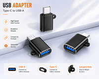Adaptor USB-C Female ke USB3.0 Male dari Aluminium Alloy, Dongle OTG 5Gbps untuk Laptop PC, Power Bank, Pengisi Daya, dan Transfer Data