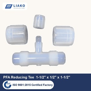 ข้อต่อทีลดขนาด PFA สำหรับท่อขนาด 1-1/2" x 1/2" x 1-1/2"  ทนทานต่อสารเคมีความบริสุทธิ์สูง - Product Image 1