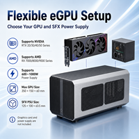 Station d'accueil Thunderbolt 3 EGPU 40 Gbps PCIe 3.0 X16 avec boîtier pour carte graphique, alimentation PD 85 W et 8K+60Hz