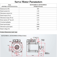 Kit de servomoteur 200W AC Encodeur absolu 17 bits 3000rpm 0.64Nm AC Servomoteur avec servomoteur monophasé 220V