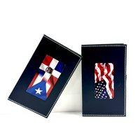 Jeu de dominos drapeau portoricain double neuf, 55 pièces, étui en cuir de luxe, 1118 cm, jeu de société de collection, cadeau souvenir culturel