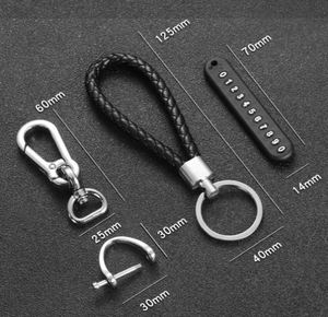 Colgante DIY de cuerda trenzada con placa de número de teléfono móvil para llaves de coche, para hombres y mujeres, accesorio para llavero, regalo - Product Image 2