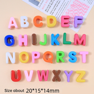 Perles lettres <span class=keywords><strong>alphabet</strong></span> en acrylique pas chères, à grand trou, plaquées or UV, grosses perles lettres, breloques pour porte-clés, vente en gros - Product Image 4