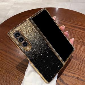 Étui de téléphone <span class=keywords><strong>Samsung</strong></span> Zfold6/5 SP050, Z4 <span class=keywords><strong>Z3</strong></span>, nouveau W23/24, dégradé doré scintillant, ultra-fin, <span class=keywords><strong>coque</strong></span> rigide - Product Image 2