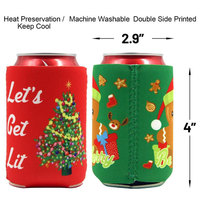 Cadeaux promotionnels de Noël personnalisés refroidisseur de bière maigre néoprène peut refroidisseur impression par sublimation manchon Coozies