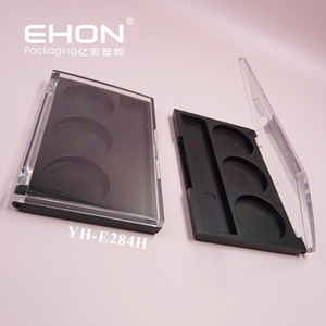 Paleta de maquillaje vacía de 3 colores con tapa transparente, estuche cosmético con ranura para brocha, estuche para sombras de ojos, para envasar polvos cosméticos - Product Image 5