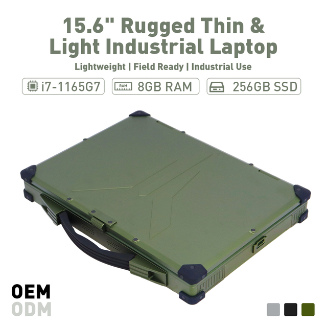 15.6 Inch Lightweight Rugged Laptop Intel Core I7-1165G7 11th Gen 8GB RAM 256GB SSD High Brightness Display Industrial Portable