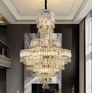 Modern Design High Ceiling Staircase Villa Living Room Stair Large Long Led Luxury K9 <b>Crystal</b> <b>Chandelier</b> - Product Image 3