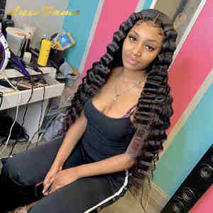 新到货菠萝波透明13X6前花边假发，巴西处女全花边人发假发，前卷花边假发 - Product Image 2