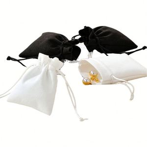 Bolsa de Terciopelo para Guardar Joyas, con Cordón en Forma de Capullo de Microfibra, para Anillos, Aretes, Collares, Otros Accesorios y Dispositivos Bluetooth - Product Image 6