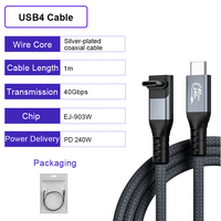 Cable de Datos USB-C ULT-unite de 40 Gbps, Transferencia de Datos de 240 W, USB4, Ángulo Recto de 90 Grados, Carga Rápida de 5 A
