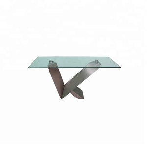 Style européen Petit Ensemble 12Mm Clair Trempé cuisine table à manger en verre design moderne - Product Image 1