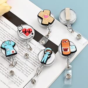 Promotion : Porte-badge rétractable <span class=keywords><strong>de</strong></span> 32 mm pour cartes d'identité professionnelles, destiné aux personnel médical, médecins et infirmières - Product Image 1