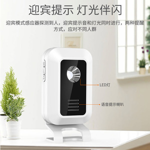 Timbre Inalámbrico con Sensor de Movimiento, 5V1A, Alimentado por Batería USB, Alarma de Bienvenida para Hogar/Tienda, Tipo Dividido, Plástico - Product Image 4