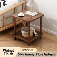 Table d'appoint moderne en bois à 2 niveaux avec rangement pour salon