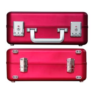 Valise en aluminium rouge rose Boîte à outils Alliage d'aluminium Métal Intégralement Boîtier en aluminium Instrument Équipement Vitrine Logo personnalisé - Product Image 4