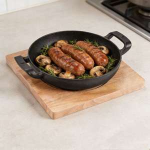 กระทะเหล็กหล่อหนาแบบเกาหลีสำหรับเตาแม่เหล็กไฟฟ้าและเตาแก๊ส สำหรับย่างสเต็กและทอด - Product Image 3