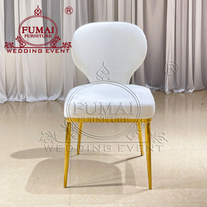 Chaises de salle à manger nordiques blanches durables en acier inoxydable rembourrées pour hôtel, salon, extérieur et villa – Luxe moderne - Product Image 4