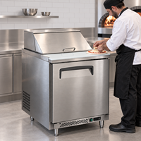 Table de préparation de pizzas réfrigérée en acier inoxydable avec isolation avancée personnalisée pour cuisine commerciale