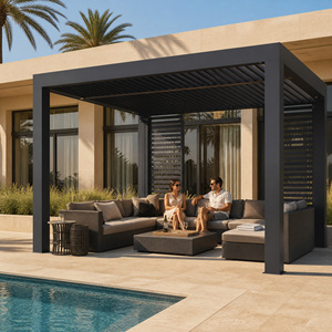 Pérgola Moderna de Aluminio con Techo de Lamas para Jardín y Exterior, 3x3, 3x4, 4x3, 4x4, 4x5, 4x6, 6x3m - Product Image 1