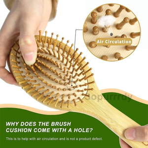 Cepillo de Masaje con Logotipo Personalizado, Ecológico, de Uso Diario, Juego de Peines de Bambú y Madera Natural, Biodegradable, Herramienta de Aseo con Mango Largo - Product Image 4