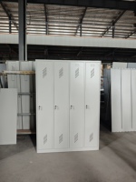 Meubles d'armoire en acier Armoire de rangement à 4 portes en métal avec crochet Armoire de rangement en acier pour salle de sport Étudiant Casier en fer
