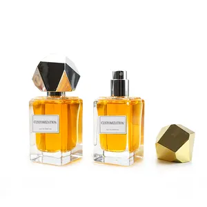 Square Perfume Bottle With Box 30ml Vintage Empty Luxury Transparent Perfume Glass Bottles