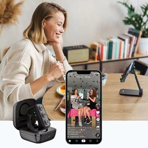 2024 Tik Tok có thể sạc lại Bluetooth điều khiển từ xa không dây cuộn trang Turner với thiết kế vòng độc đáo và hộp sạc - Product Image 3