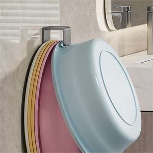 D5066 - Estante de Almacenamiento de Lujo para Lavabo, Inodoro y <span class=keywords><strong>Bañera</strong></span>, Sin Taladro, Montado en la Pared, Esencial para el Baño, Estante para Lavabo de Bebé <span class=keywords><strong>con</strong></span> Gancho - Product Image 4