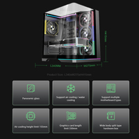 Tengda Hot Sale Gaming Computer Case Dual-Chamber Curved Glass Panoramic View Supports ATX/MATX/ITX Mini-ITX Mid-Tower 330mm