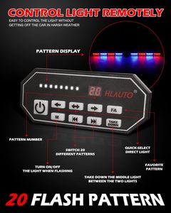 Barre lumineuse <span class=keywords><strong>LED</strong></span> 2x16,8 pouces, état neuf, feux de signalisation de circulation, feux stroboscopiques d'urgence, 48 <span class=keywords><strong>LED</strong></span> clignotantes, lumière d'avertissement intérieure pour pare-brise - Product Image 3