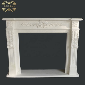 Design classique de bonne qualité en marbre sculpté cheminée - Product Image 1