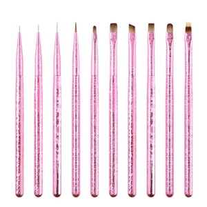 10PCS Acrylic Soft Nylon Nail <b>Brushes</b> Custom logo Fashionable DIY Nail Art Beauty Painting Line Pen with Lids for Nail Supplies - Product Image 1