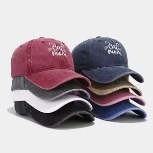 Hot Selling Distressed Dad Hats 6 Colors Available Wholesale Sports Baseball Caps With Embroidery